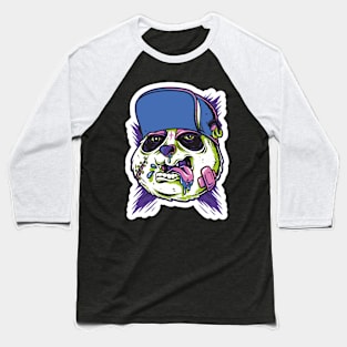 Crazy Panda Sticker Baseball T-Shirt